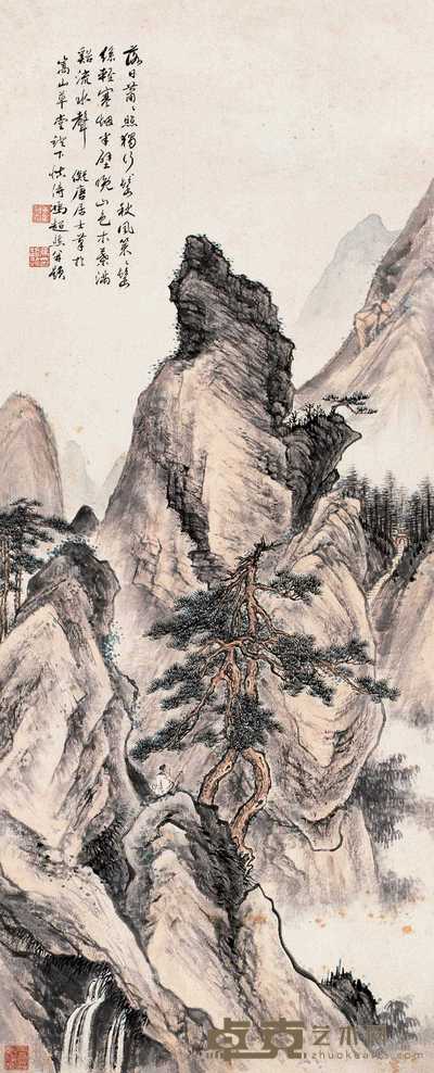 冯超然 松山问道图 轴 90×36.5cm